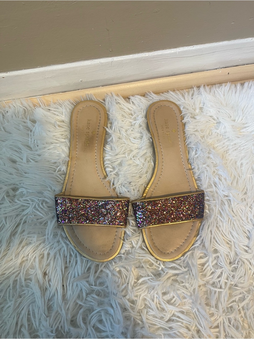 Kate Spade Glitter slide sandals size 6.5